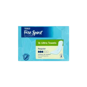 TESCO FREE SPIRIT ULTRA TOWELS REGULAR 16 PACK