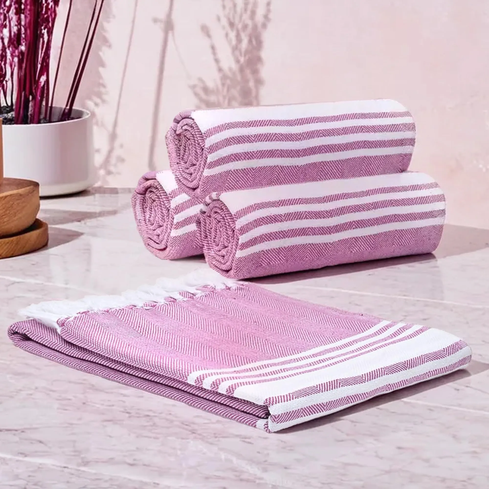 The Better Home Cotton Towel (150cmx75cm, 200gsm)| Soft Bath Towel for Men Women | Anti-Odour High Absorbency Quick Dry Towel | Hair Drying Towel For Women | Turkey Towels For Bath Large Size (Purple)