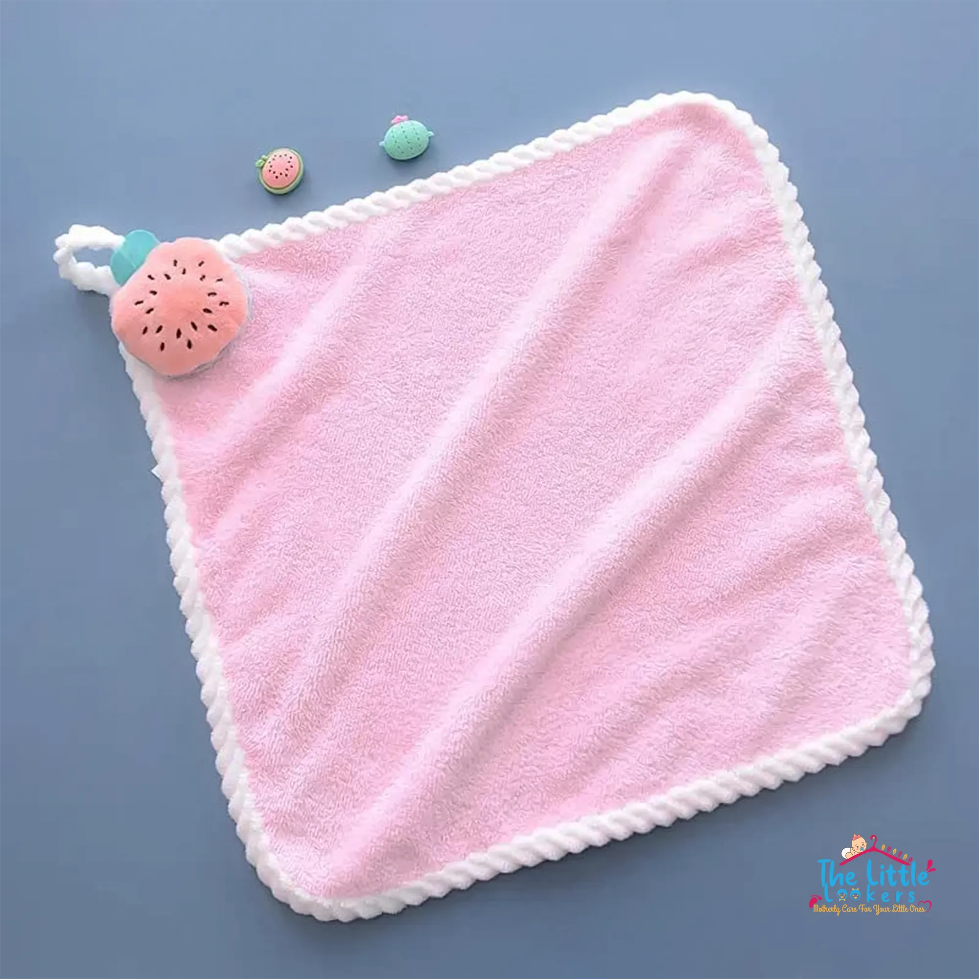 The Little Lookers Cute Microfiber Baby Washcloth for Newborns I Kids Hand Towel I Quick Dry I Super Absorbent, Super Soft Attached Soft Toy Washclothes for Infants, Babies, Toddlers (Pack of 2)