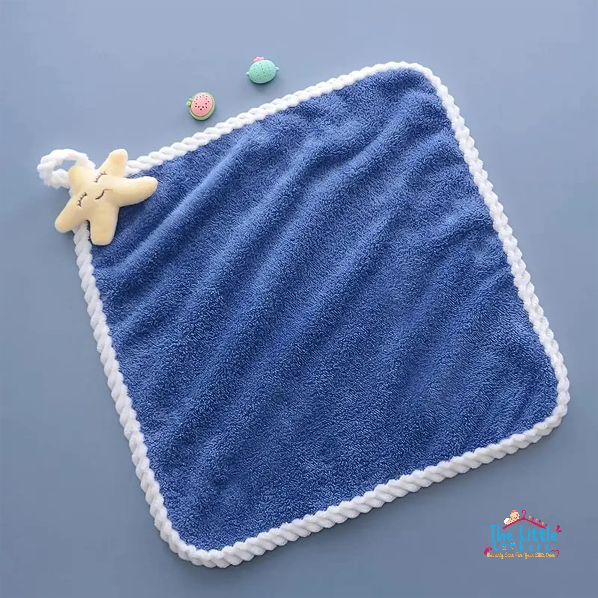 The Little Lookers Cute Microfiber Baby Washcloth for Newborns I Kids Hand Towel I Quick Dry I Super Absorbent, Super Soft Attached Soft Toy Washclothes for Infants, Babies, Toddlers (Pack of 4)