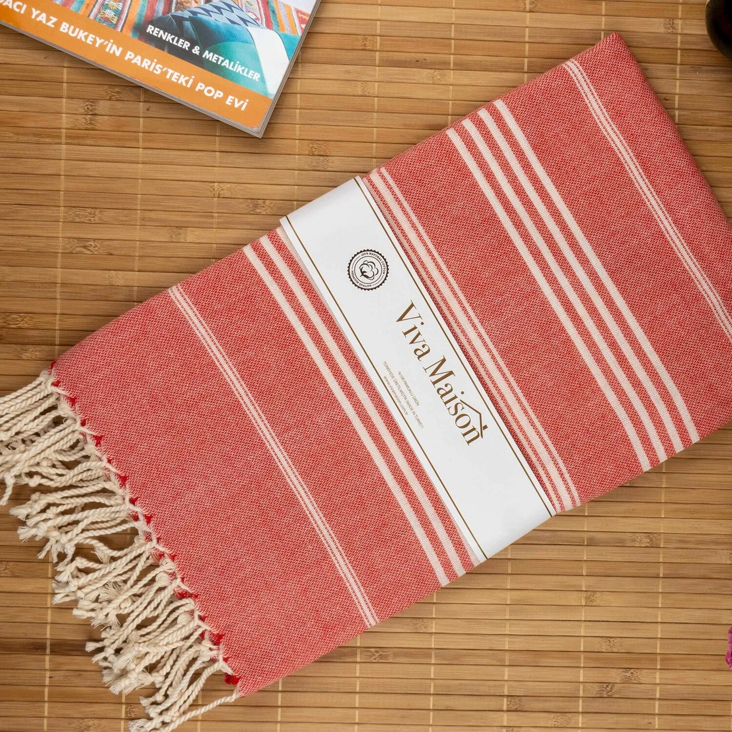 Turkish Cotton Striped Sports Bath Towel with Tassels Travel Gym Camping Bath Sauna Beach Gym Pool Blanket Absorbent Easy Care