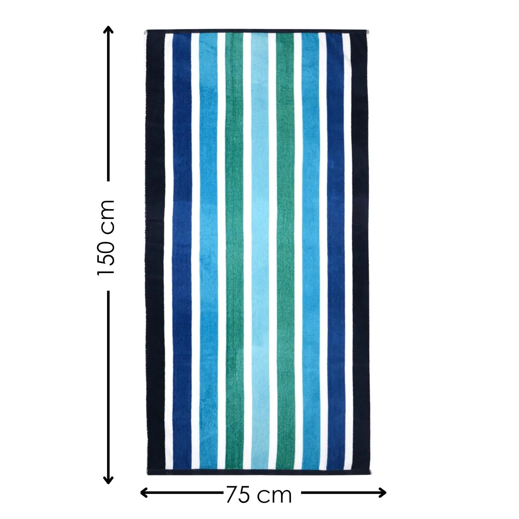 Velour Striped Beach Towel Midnight Oasis