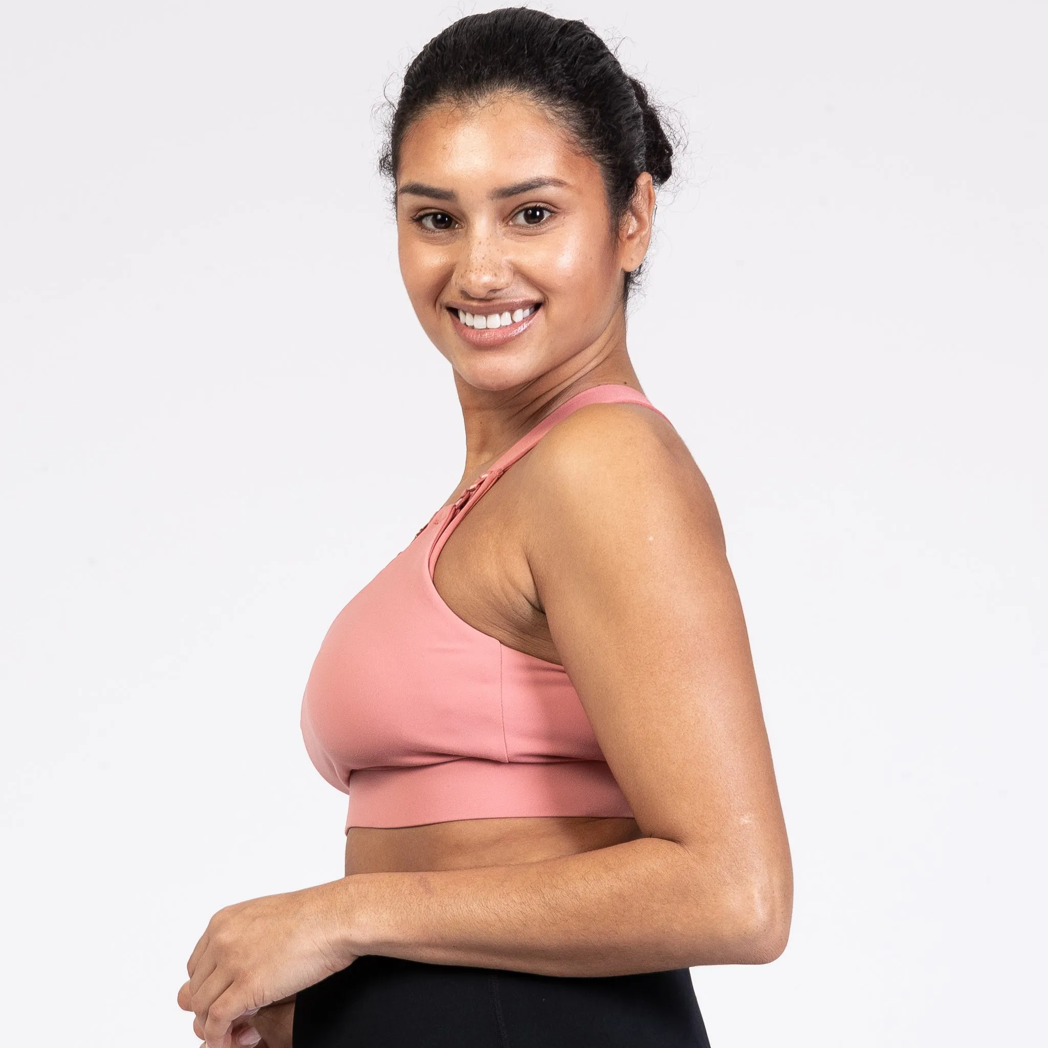 Venice High Impact Full Coverage Nursing Sports Bra (Peach Blossom)