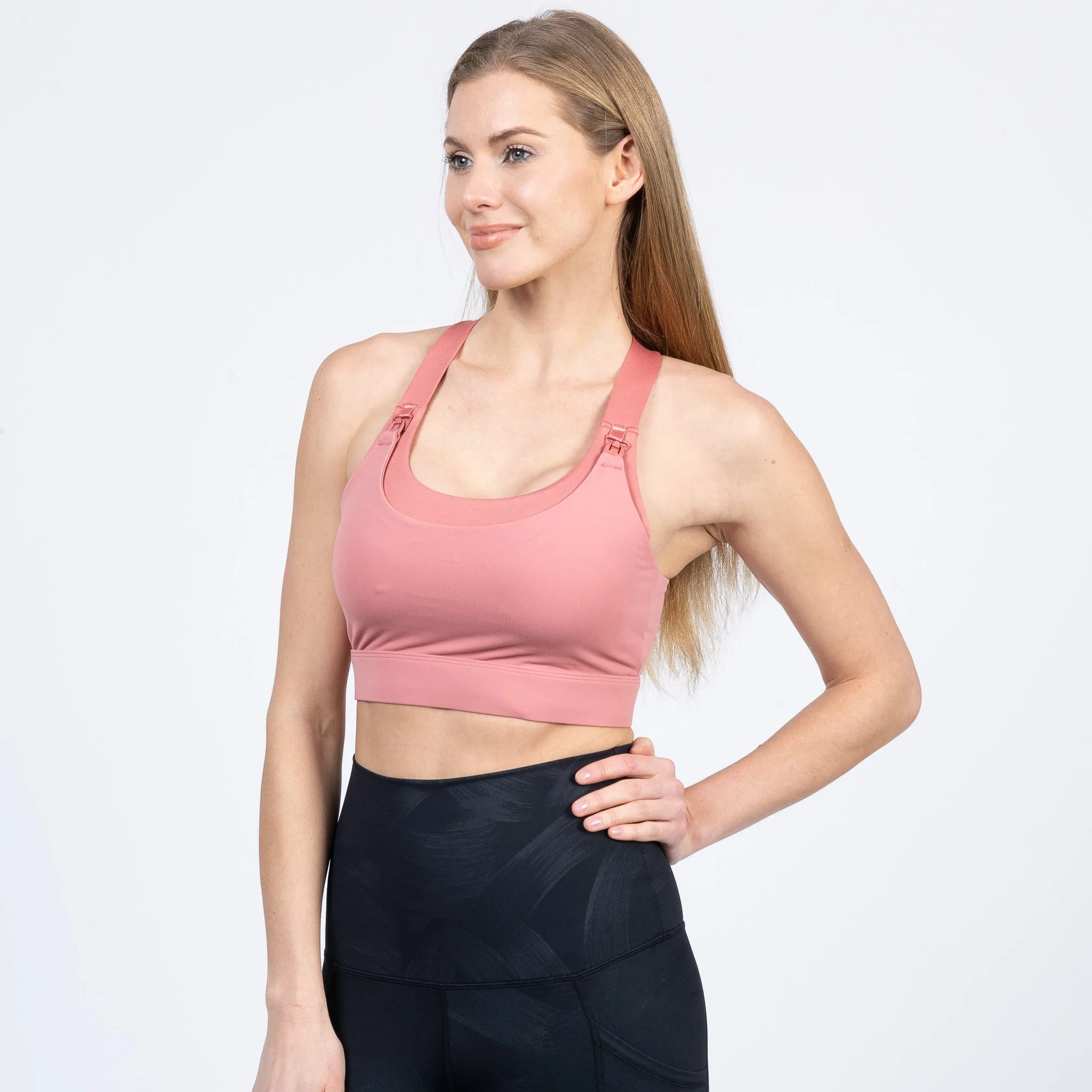 Venice High Impact Full Coverage Nursing Sports Bra (Peach Blossom)