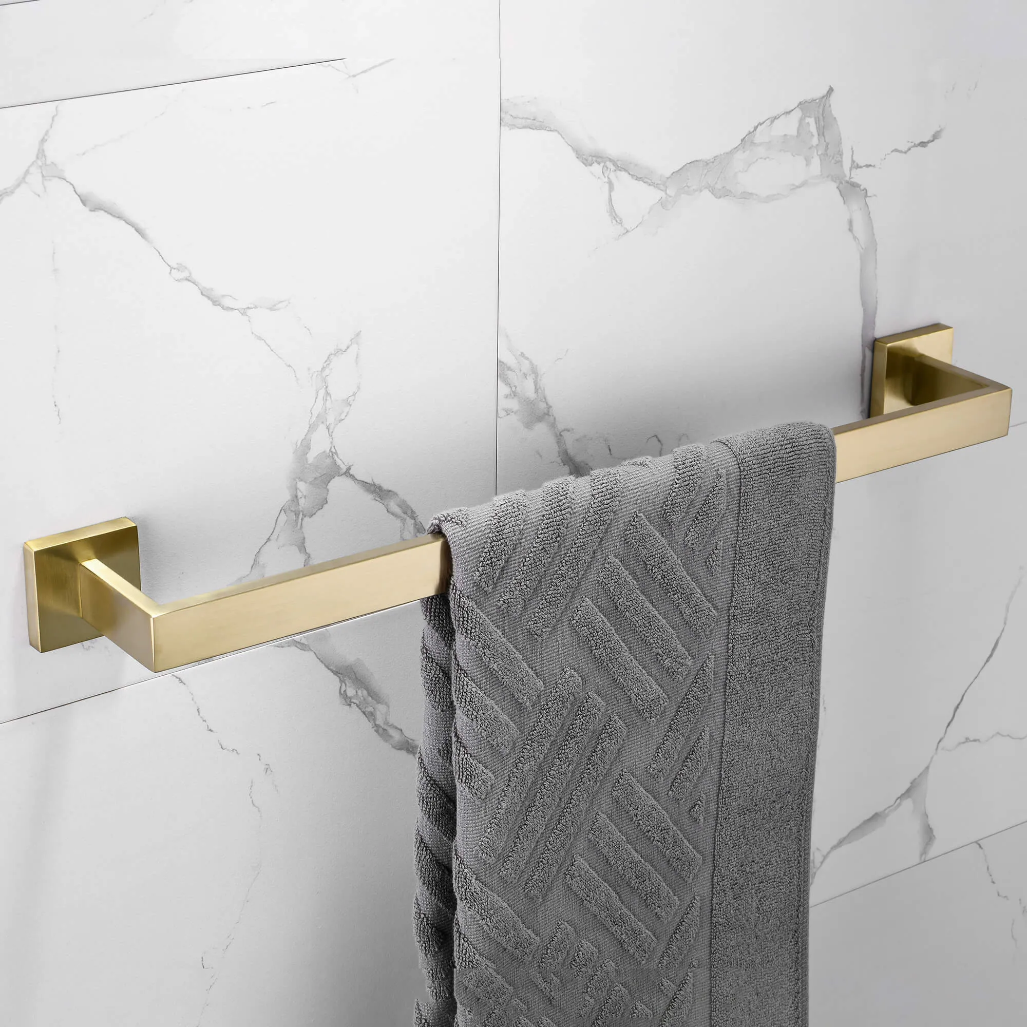 Wall Mounted Brushed Gold Bathroom Hardware 4-Piece Set RB0863