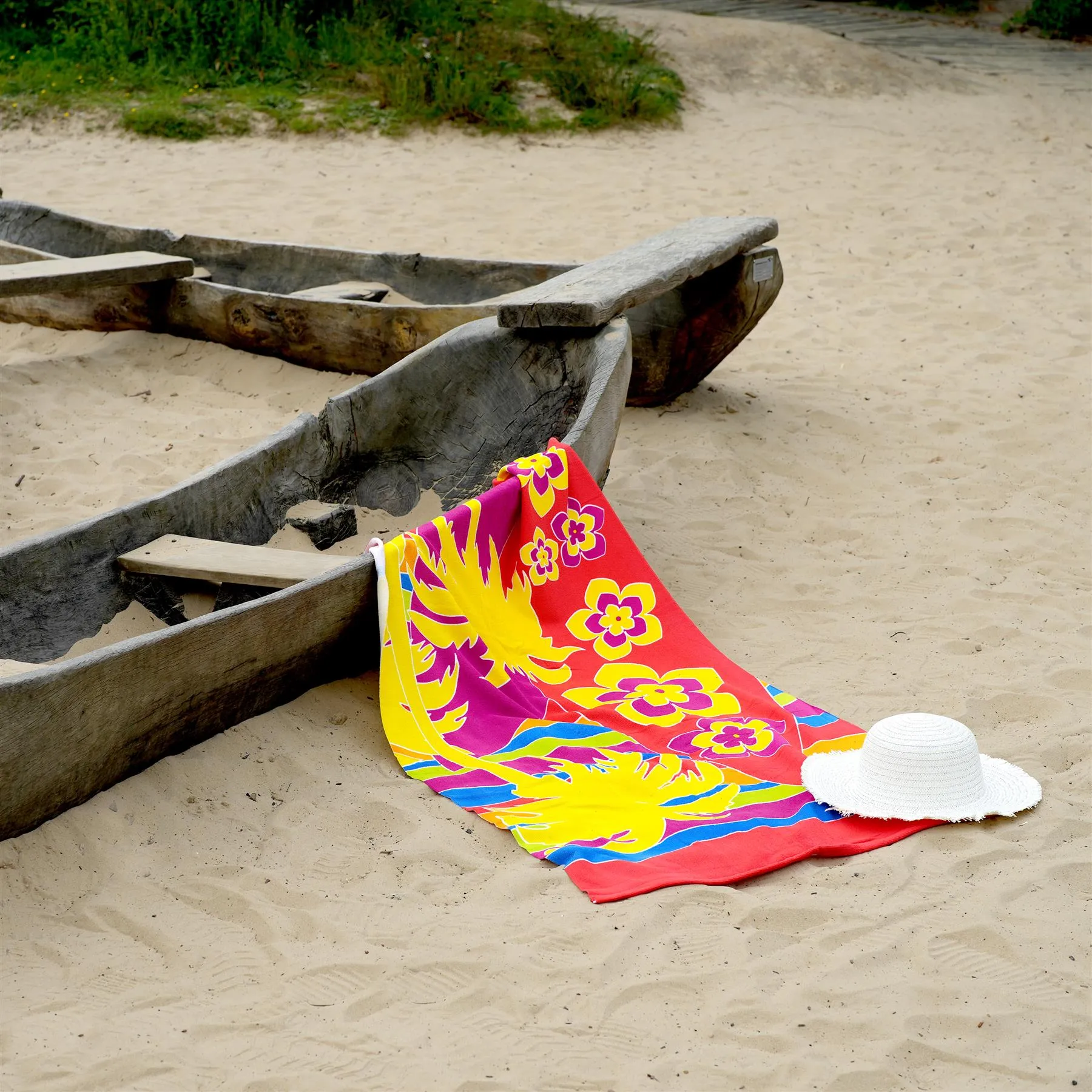 Yellow Palm Trees Towel